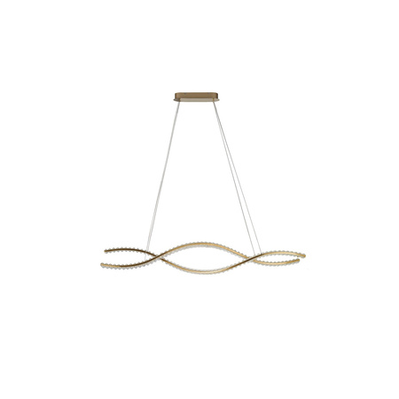 Lampa wisząca kryształowa złota fala LED sterowana pilotem SPARK WAVES PENDANT 150 CCT DIMM GO + REMOTE CONTROL AZZARDO AZ6565