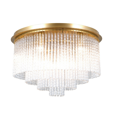Kaskadowa szklana lampa sufitowa 50cm glamour złota 9xE14 Naute Italux PLF-40931-9A-GD