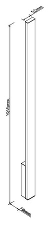 Elewacyjny podłużny pionowy czarny kinkiet LED 3000K 101cm Maxlight W0459 Kaprun 12W