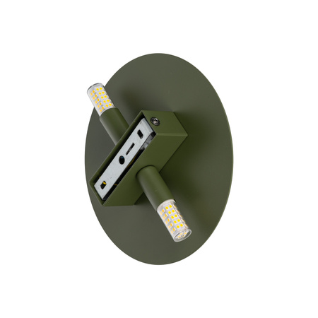 Zielony płaski okragły kinkiet podświetlający ściane o średnicy 20cm LUNA GREEN 2xG9 Tk Lighting 10956