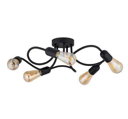 WAVE BLACK LAMPA SUFITOWA 5 PŁ E27 TK Lighting 4408