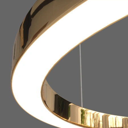 Złota lampa wisząca, żyrandol Aurum M okąg 80cm LED PL0116-90-CCT Yaskr