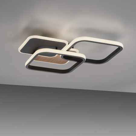 Lampa sufitowa plafon CZARNY/DREWNO LED 3000K SEVENT Just Light Paul Neuhaus 14117-78 