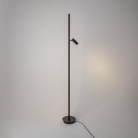 Czarna prosta lampa podłogowa LED 3000K z reflektorem Thin MOD395FL-L28B3K Maytoni