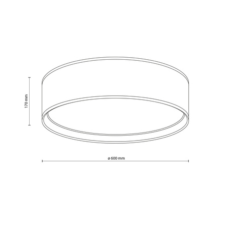 Lampa sufitowa, plafon BILBAO BLACK 60cm TK Lighting 3432