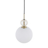 Lampa wisząca pojedyńcza szklana karbowana kula z ozdobną dodatkowa małą kulą SOPHIA BIG COGNAC WHITE 1xE27 Tk Lighting 10931