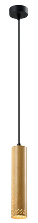 Tubo lampa wisząca czarny 1x25w gu10 klosz 25cm drewniany Candellux 31-78582