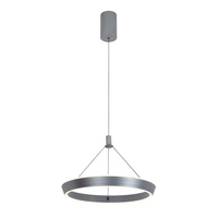 Lampa wisząca okrąg w kolorze szarym 40cm LED 3000K/4000K/6000K Ottana Italux PND-64739-S-GR