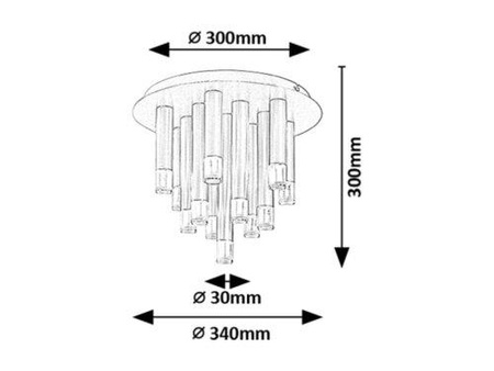 Złota lampa sufitowa okrągła trzynaście tub G9x13 Ramira Rabalux 71355