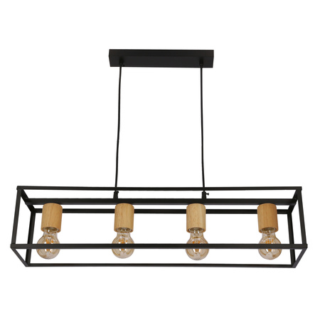 RETRO LAMPA WISZĄCA CZARNY 4X40W E27 KLOSZ CZARNY Candellux 34-00811