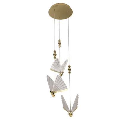 Lampa wisząca Mariposa Motyle 3 złota LED CCT Light Prestige LP-1715/3P