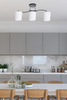 ESNYR LAMPA SUFITOWA CHROMOWY+CZARNY 3X40 E27 KLOSZ BIAŁY Candellux 33-22660