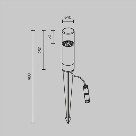 Zewnętrzny słupek 25cm wbijany do gruntu 1xG9 Glide O437FL-01GF1 Maytoni
