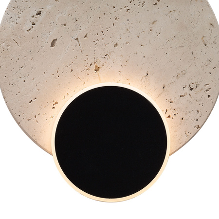 Okrągły kinkiet LED wykonany z trawertynu o średnicy około 18cm Travertino Maxlight W0394