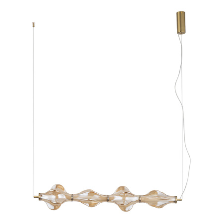 Podłużna pozioma lampa wisząca z efektywnego szkła ELVA BRASS LED 30W Tk Lighting 18216