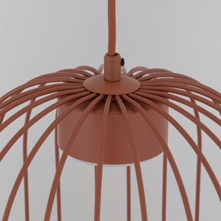 Lampa wisząca druciana w kolorze ceglanym SPHERA S BRICK 1XGX53 Tk Lighting 11308