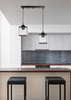 GLASSIA LAMPA WISZĄCA CZARNY 2X40 E27 KLOSZ CZARNY+KRYSZTAŁY BEZBARWNE Candellux 32-21113