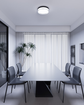 Okrągły czarny plafon 23cm do łazienki IP65 LED wybór barwy światła Rilta Italux PLF-73527-S-BK