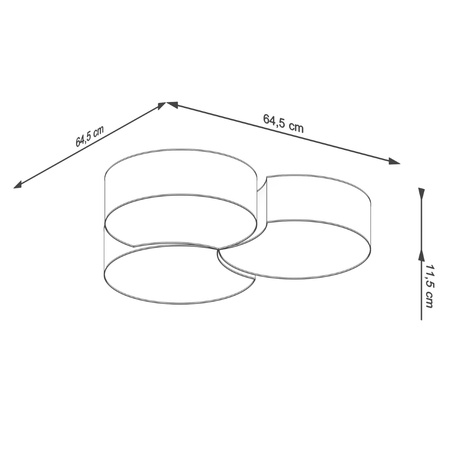 Plafon CIRCLE 3B biały Sollux SL.1052