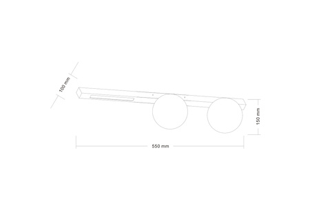 Czarna lampa sufitowa podłużna dwie kule plus pasek LED LUND G9/LED Zuma Line W231102-2