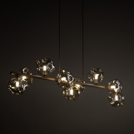 Lampa wisząca beżowa z bursztynowymi kloszami LAVA SABIA LAMPA WISZACA 9XG9 Tk Lighting 11110