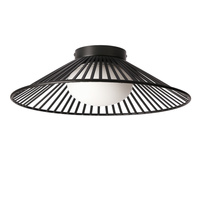 Czarna okrągła druciana lampa sufitowa ze szklanym wewnętrznym kloszem SONTE 40 cm 1xGX53 Candellux Studio 31-50946