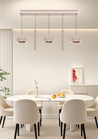Lampa wisząca piątka prosta Carnac kaszmirowa Aviano Lighting 7040-613