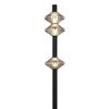 Czarna lampa podłogowa ryflowana tuba ze szklanymi kloszami Padre 19W LED Milagro ML2802