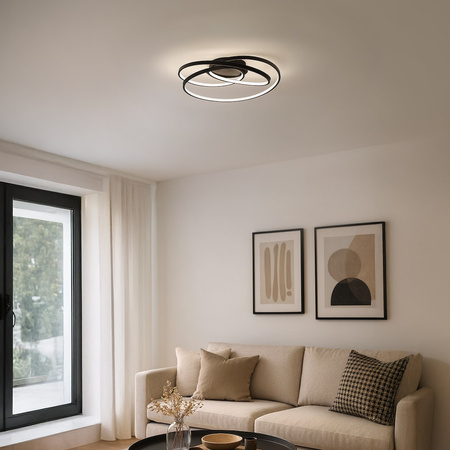 Zakręcona czarna lampa sufitowa LED TURNER 32W 4000K Milagro ML2058