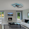 Czarna lampa sufitowa RGB dwie kwadratowe ramki Q-MARKO Paul Neuhaus 6144-18 sterowana pilotem / smartfonem