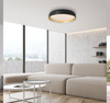 Okrągły czarny plafon sufitowy o średnicy 57cm LED sterowany pilotem OSKO Just Light 14216-18