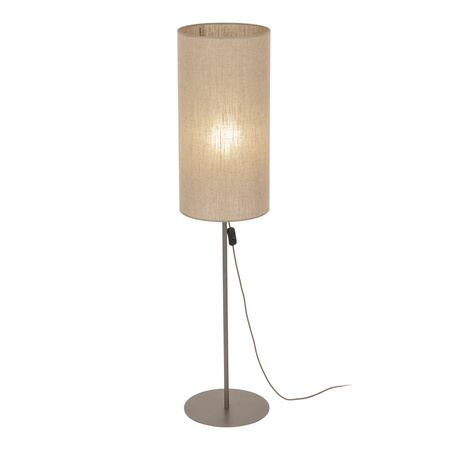Lampa podłogowa z cylidnrycznym abażurem z lnu 133cm 1XE27 FIENO NEW BROWN Tk Lighting 16197