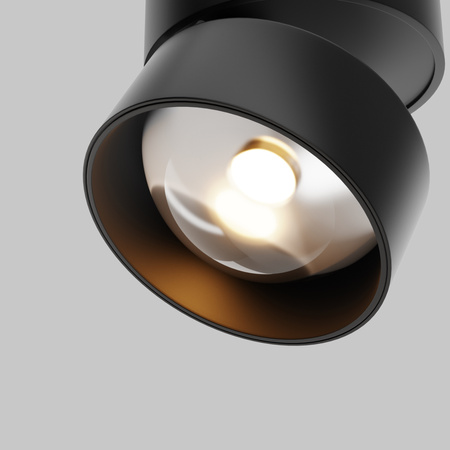Czarna oprawa natynkowa z ruchomą głowicą LENS LED 3000K Maytoni C220CL-12W3K-B
