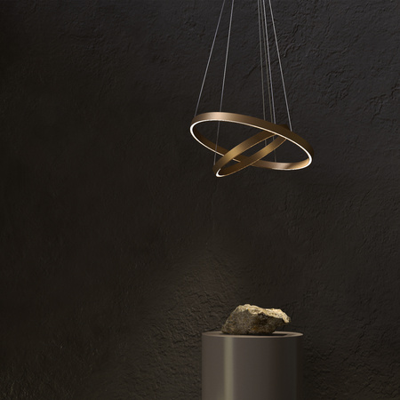 Lampa wisząca RIM LED podwójna Maytoni mosiądz MOD058PL-L74BS4K