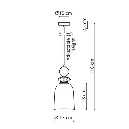 Lampa wisząca Tropea dymna 1xE27 Light Prestige LP-2004/1P M SM
