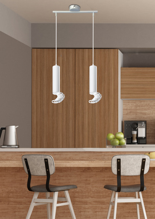 LAMPA WISZĄCA TUBA 2X50W GU10 6/30 BIAŁY Candellux 32-78636