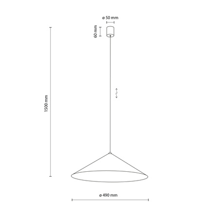 Lampa wisząca stożek w kolorze brązowym 50cm LUME XL NEW BROWN 1xGX53 Tk Lighting 11272