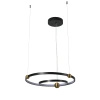 Lampa wisząca podwójny okrąg 50cm z ozdobnymi kulami Kido S LED czarny PL0138 Yaskr