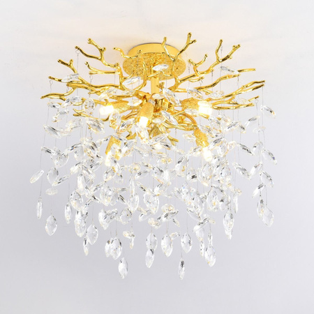 Lampa sufitowa złota - zwisające szkiełka CINDY 6xG9 Zuma Line MX4115-6B-EGN-II
