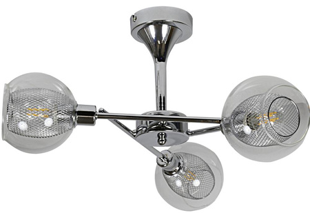 OZZO LAMPA WISZĄCA 3X40W E14 CHROM KLOSZ BEZBARWNY Candellux 33-72214
