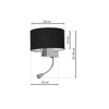 Kinkiet do sypialni CASINO BLACK/CHROME 1xE27 + 1W LED Milagro ML6378