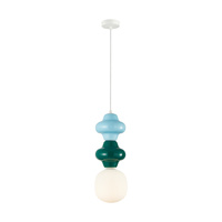 Lampa wisząca z zielonej i niebieskiej ceramiki 1xE14 Latera Italux PND-94331A-1S-MLTI