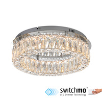 Chromowana okrągła lampa sufitowa 40cm KULUNKA LED 3000K z funkcją SwitchMo Just Light 15204-17