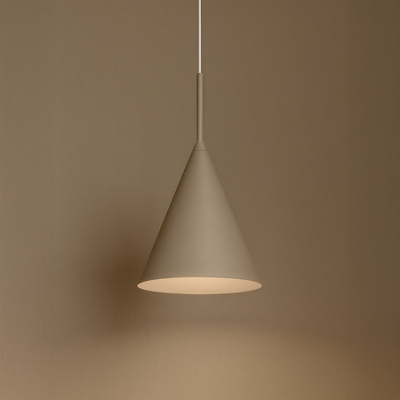 Lampa wisząca metalowa stożkowa kaszmirowa CAPITAL TAUPE Ø17cm 1xGX53 Milagro MLP2468