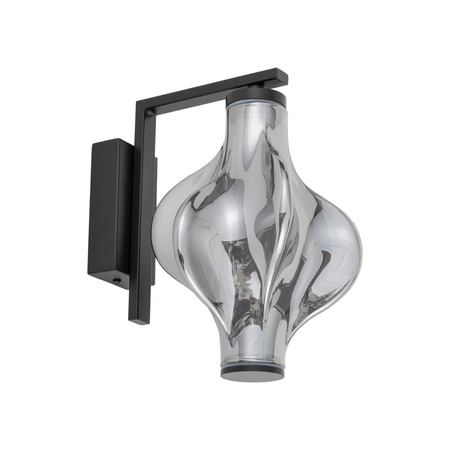 Czarny kinkiet z dymionym szklanym kloszem LED 3000K ELVA BLACK Tk Lighting 18219