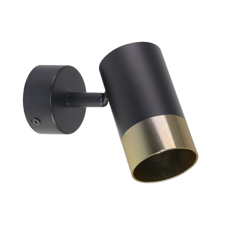TOBI LAMPA KINKIET CZARNY 1X15W GU10 KLOSZ CZARNY+ZŁOTY Candellux 91-27412