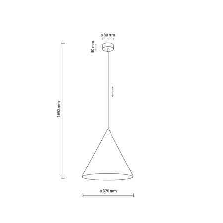 Lampa wisząca stożek o średnicy 33,5cm w kolorze zielonym CONO PEAPOD 1XE27 L 1xE27 Tk Lighting 10887