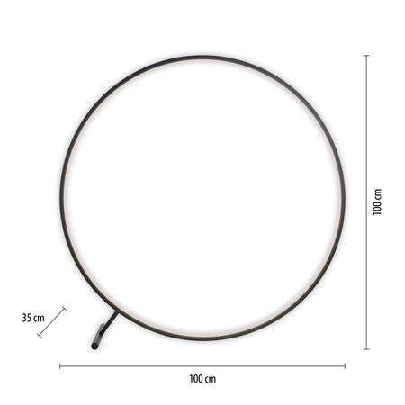 Lampa podłogowa duży czarny okrąg 100cm LED HULA Paul Neuhaus 320-18 sterowana pilotem