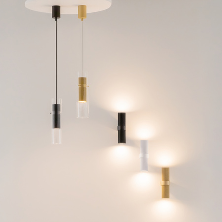 Czarna ryflowana lampa wisząca z transparentnym szklanym kloszem Dynamics MOD326PL-01B Maytoni