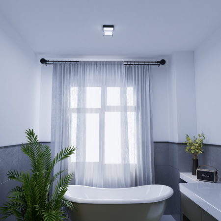 Czarny kwadratowy mały plafon 13cm do łazienki IP65 LED wybór barwy światła Nefis Italux PLF-53628-BK
